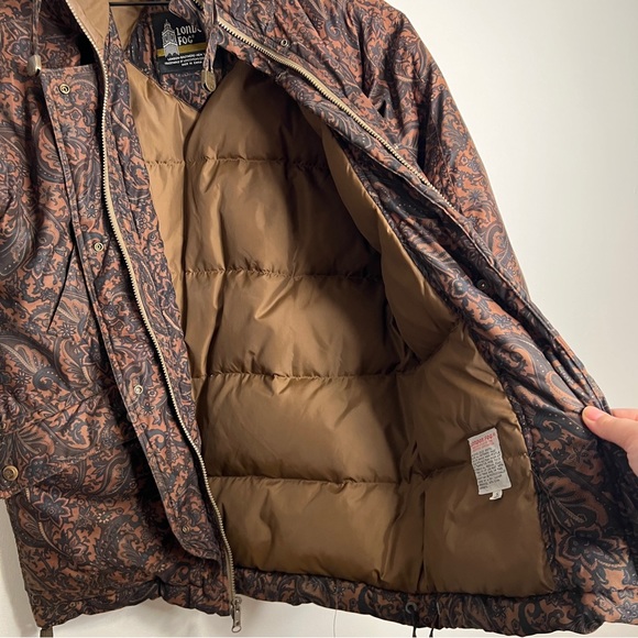 London Fog Down Parka Puffer Paisley Long Sleeve Zip Up Winter Jacket Size Small - Picture 10 of 12